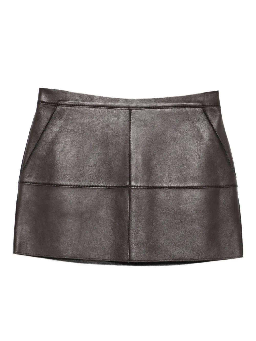 P.A.R.O.S.H. Leren mini-rok Bruin