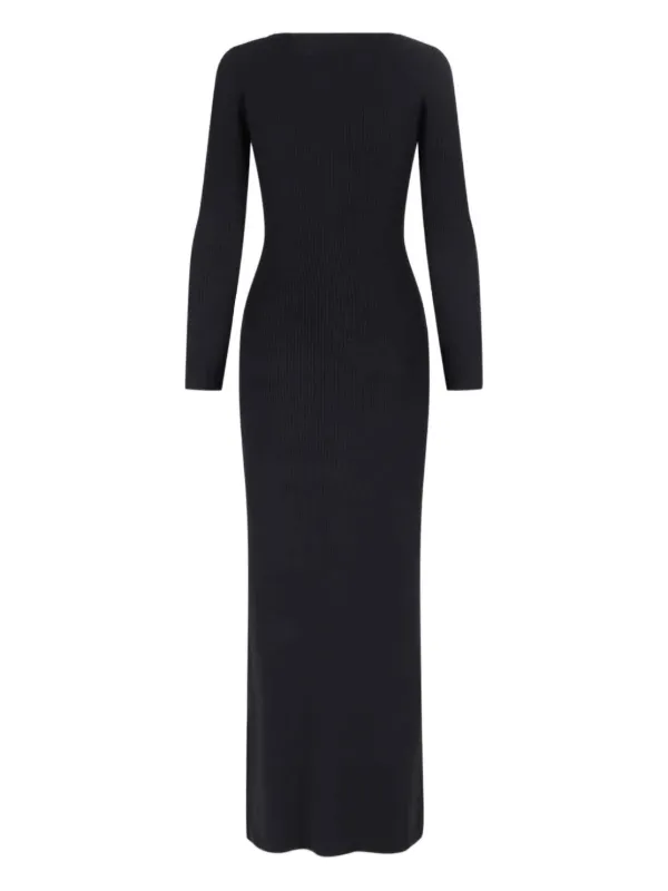 knit formal dress Fit & Flare Tonal Textured Asymmetrical Knit Dress