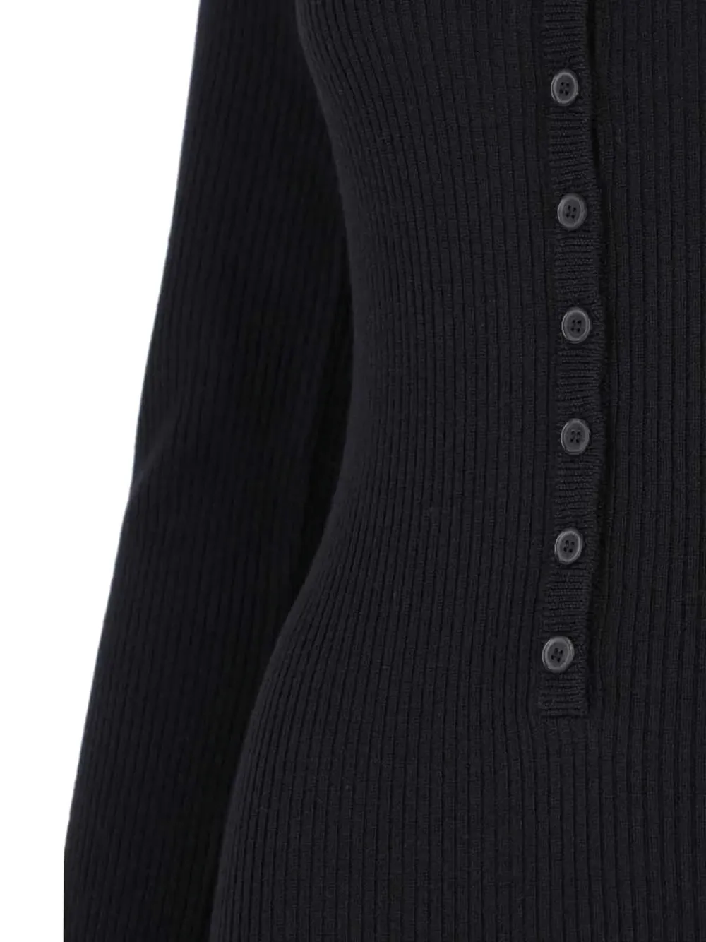 Nili Lotan Roxy geribbelde maxi-jurk met knopen Zwart