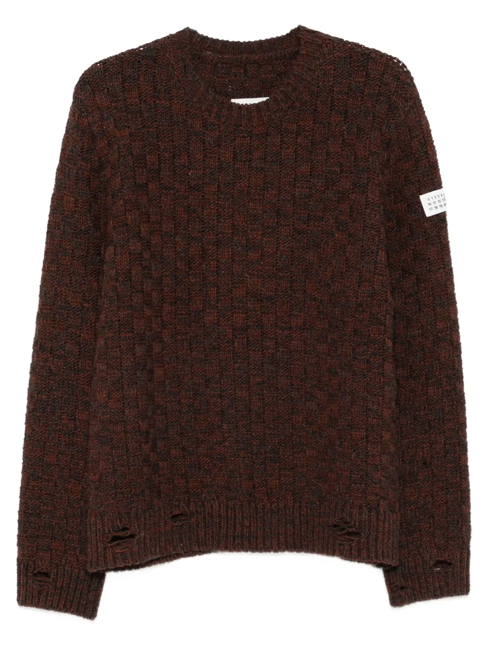 MM6 Maison Margiela Wollen trui met ronde hals Bruin