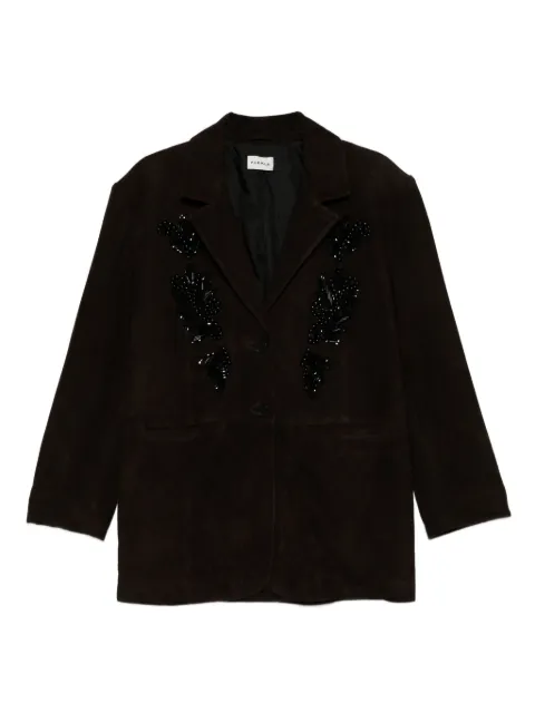 P.A.R.O.S.H. bead-embellishment suede coat