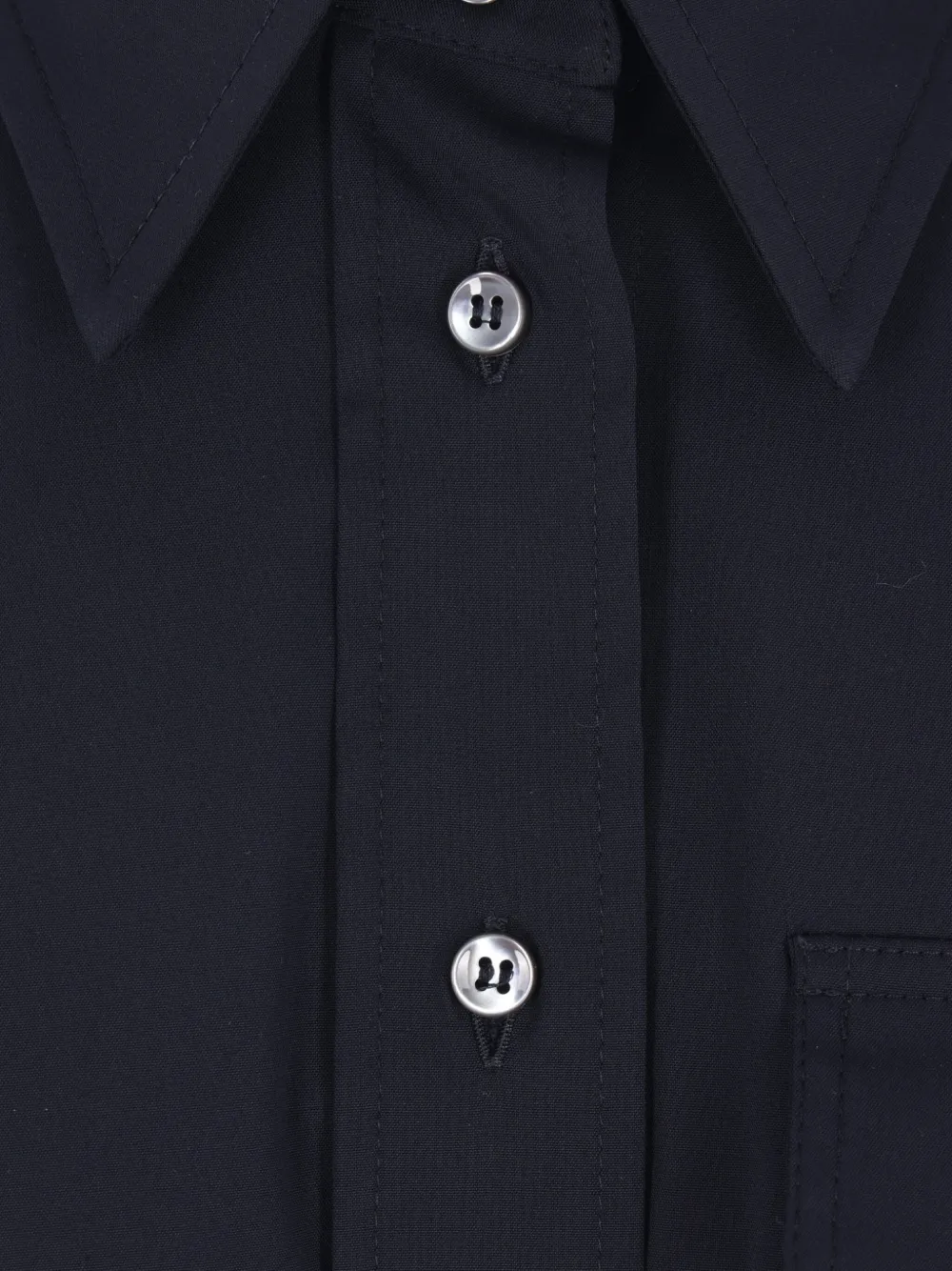 Brunello Cucinelli Monili Detail Curved Hem Shirt In Blue