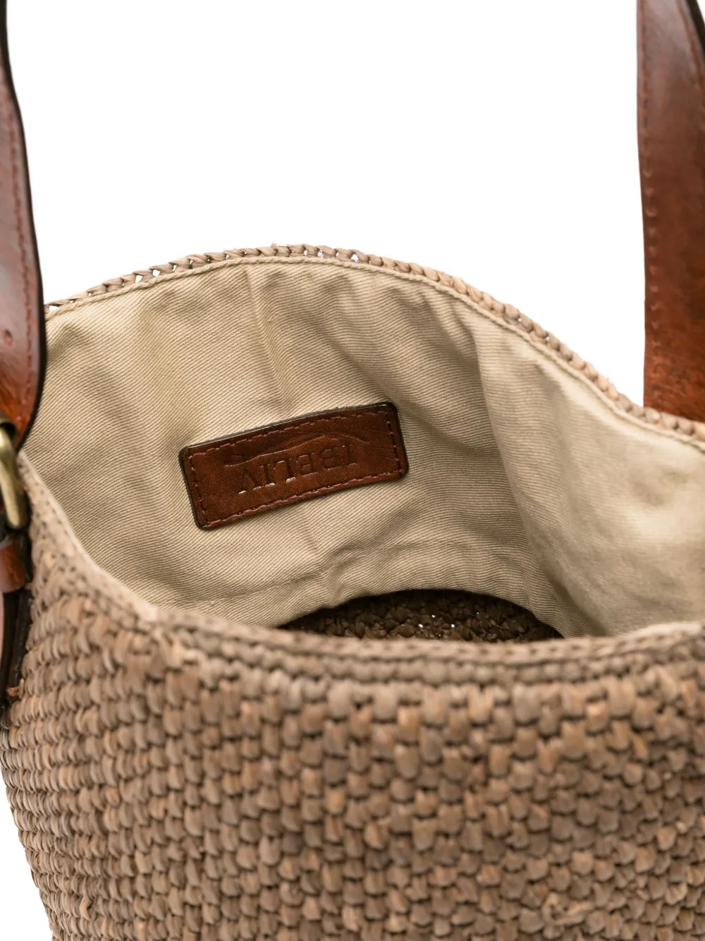 IBELIV Lova raffia bucket-tas Beige