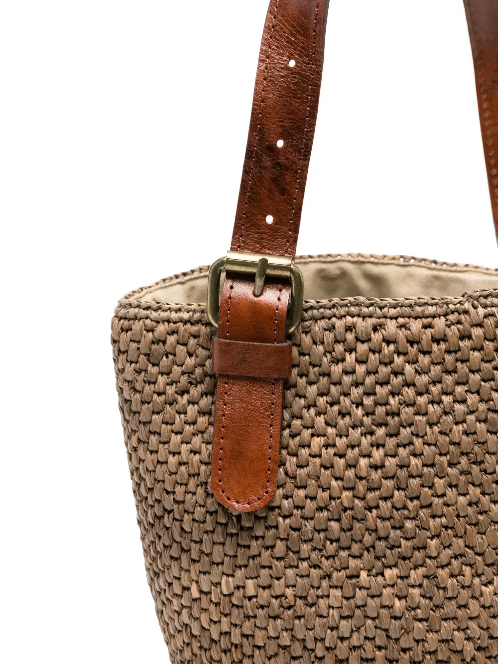 IBELIV Lova raffia bucket-tas Beige
