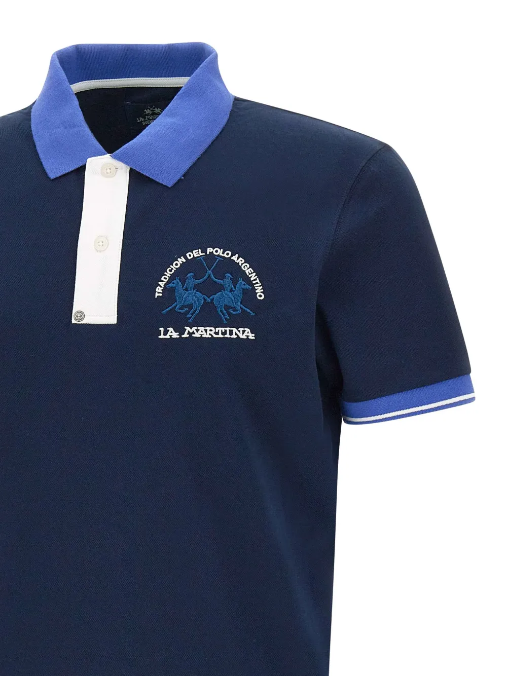 La Martina Poloshirt met geborduurd logo Blauw