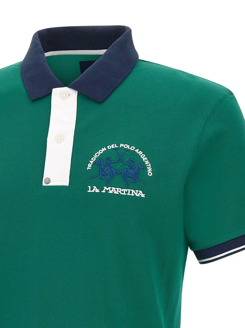 La Martina Poloshirt met geborduurd logo Groen