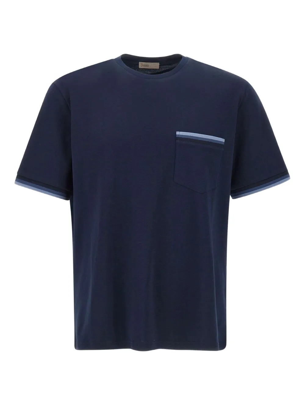 Herno T-shirt met geribbelde afwerking Blauw