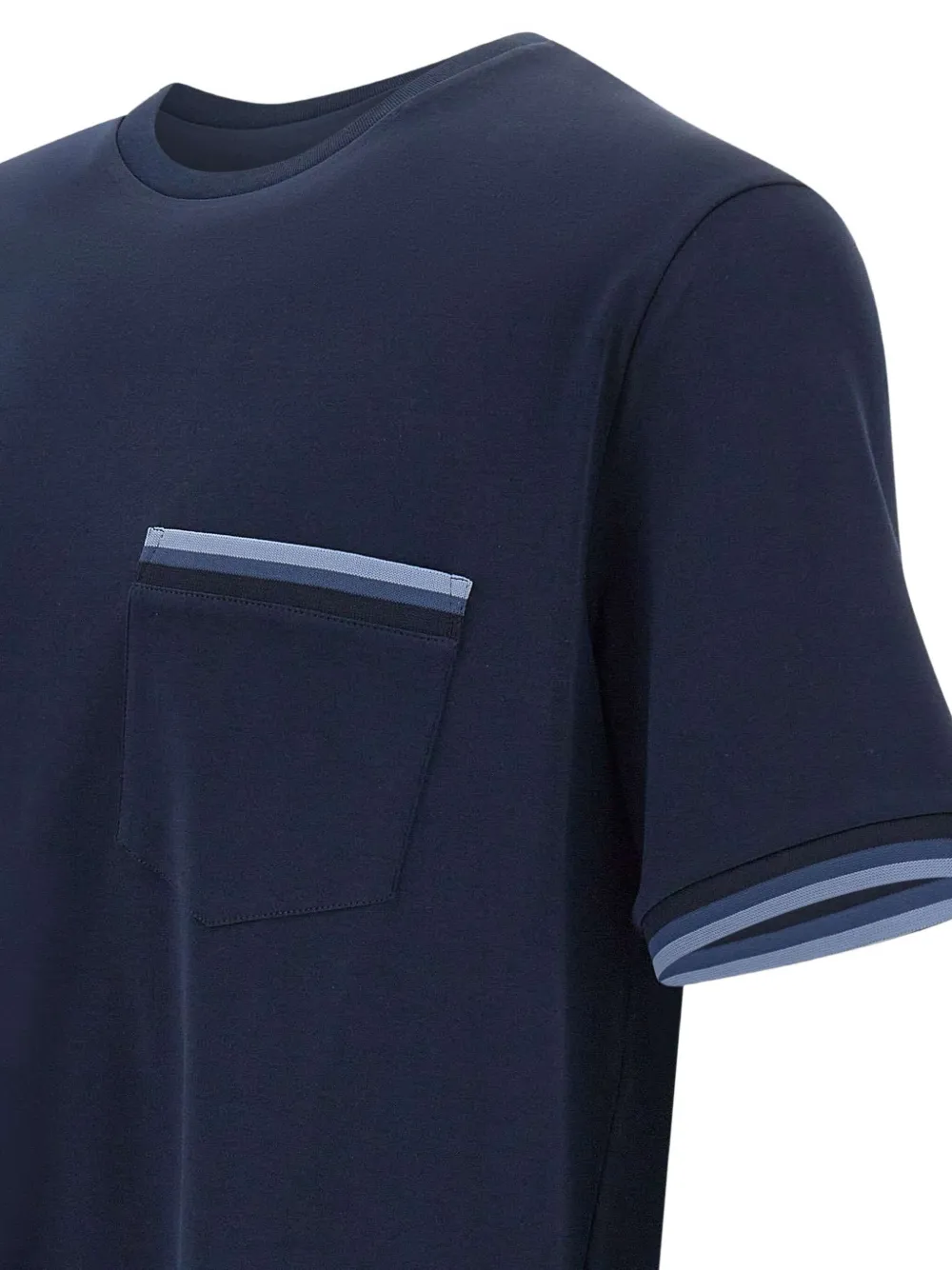 Herno T-shirt met geribbelde afwerking Blauw