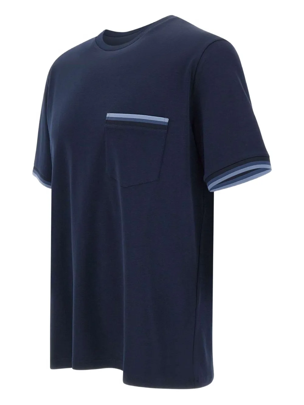 Herno T-shirt met geribbelde afwerking Blauw