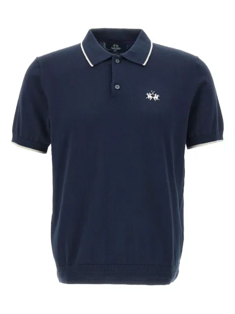 La Martina logo-embroidered ribbed polo shirt