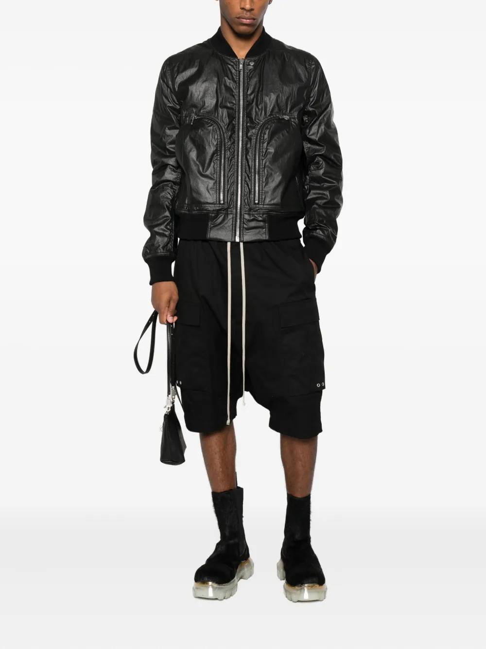 Rick Owens zip-fastening bomber jacket Zwart