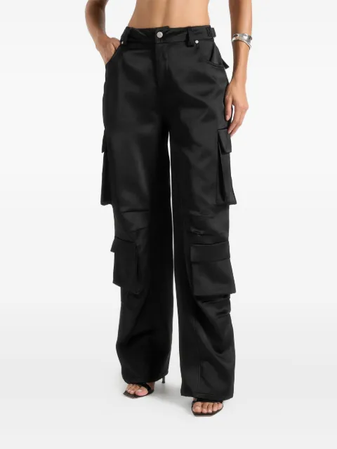 Manière De Voir Emilie satin flap-pocket trousers