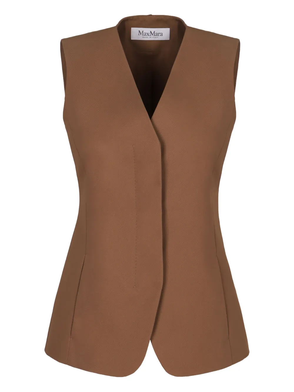 Max Mara single-breasted cotton vest - ブラウン Max Mara single-breasted cotton vest - ブラウン