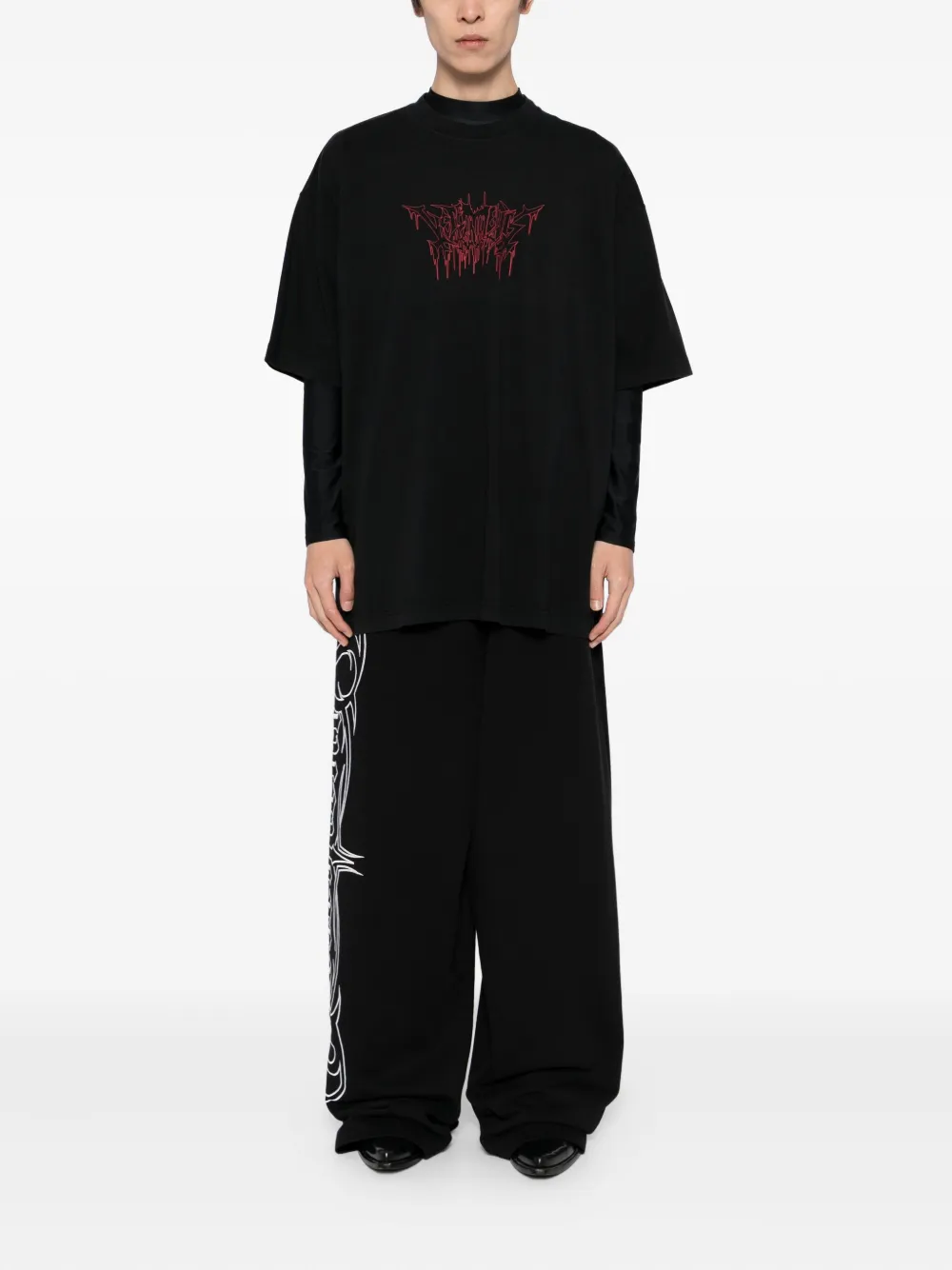VETEMENTS T-shirt met logoprint Zwart