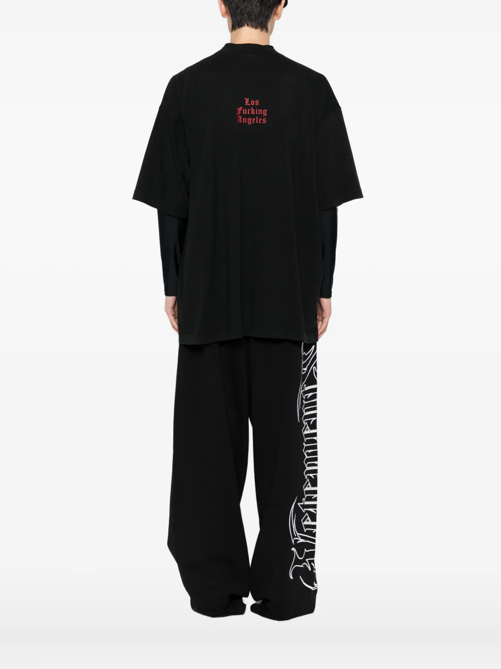 VETEMENTS T-shirt met logoprint Zwart