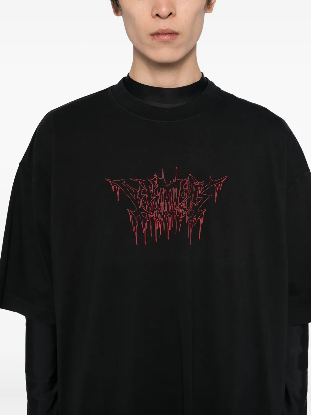 VETEMENTS T-shirt met logoprint Zwart