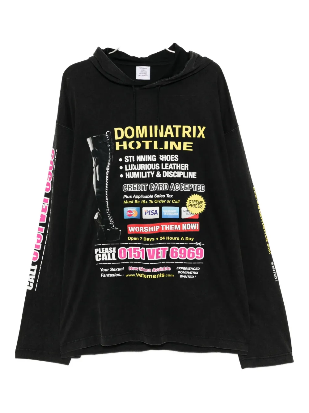 VETE TS graphic-printed hoodie Zwart