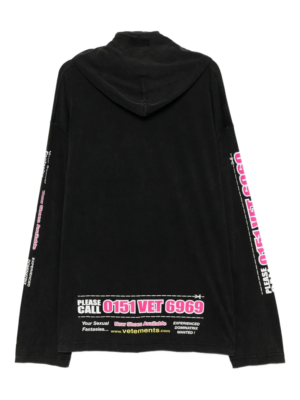 VETEMENTS graphic-printed hoodie Zwart