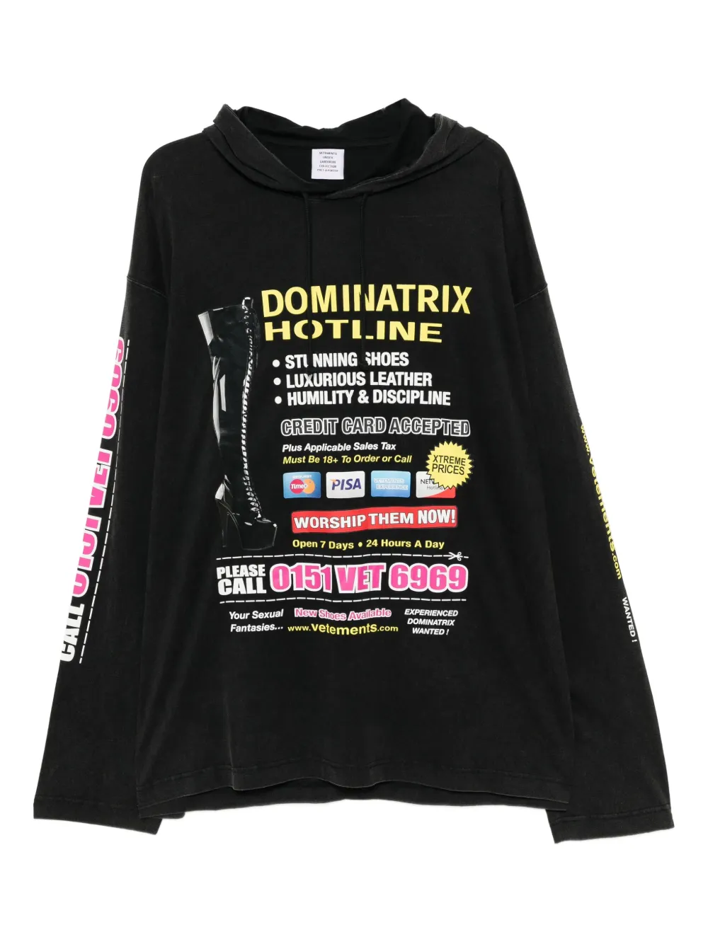 VETE TS Hoodie met grafische print Zwart