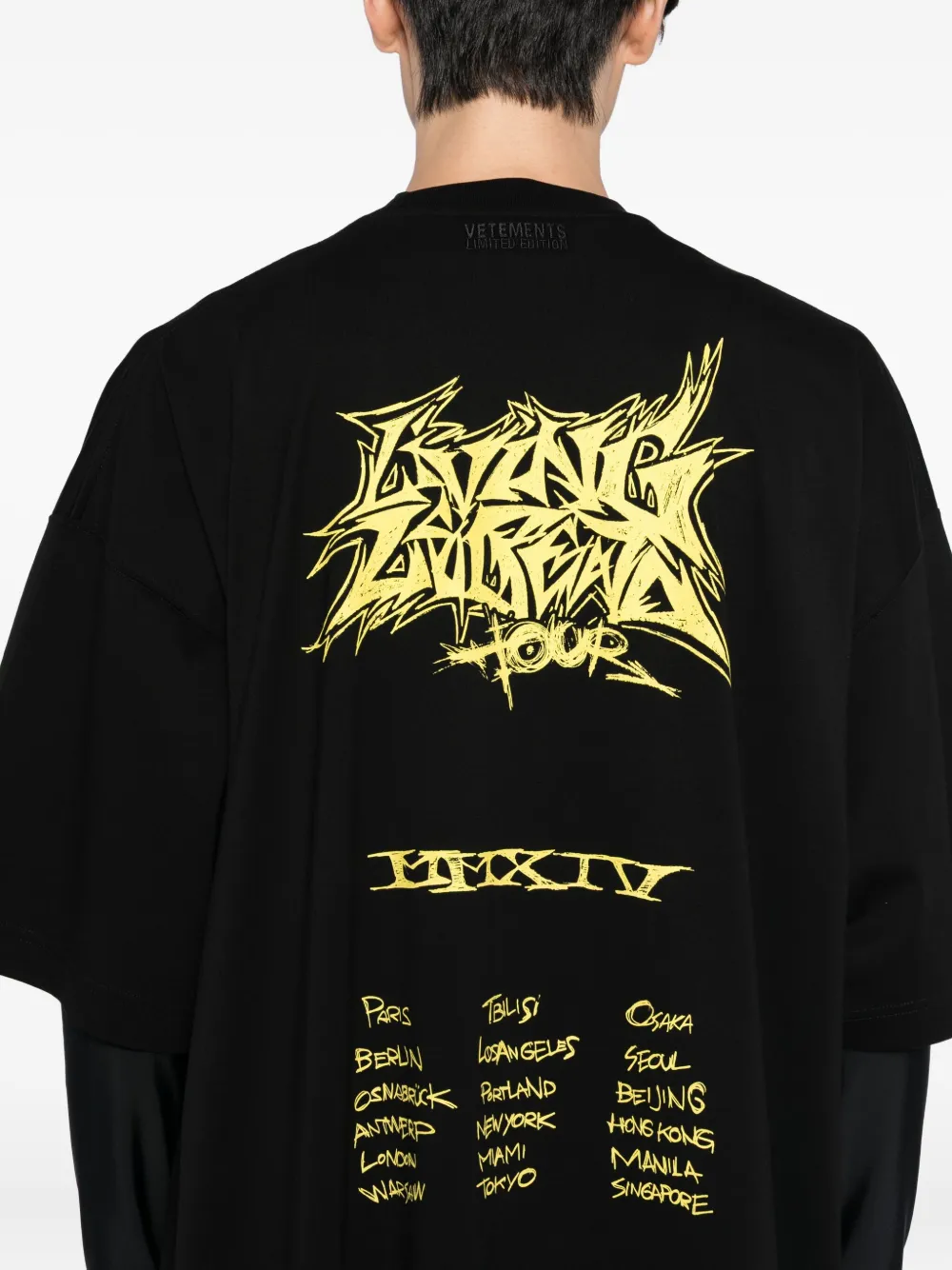 VETEMENTS T-shirt met logoprint Zwart