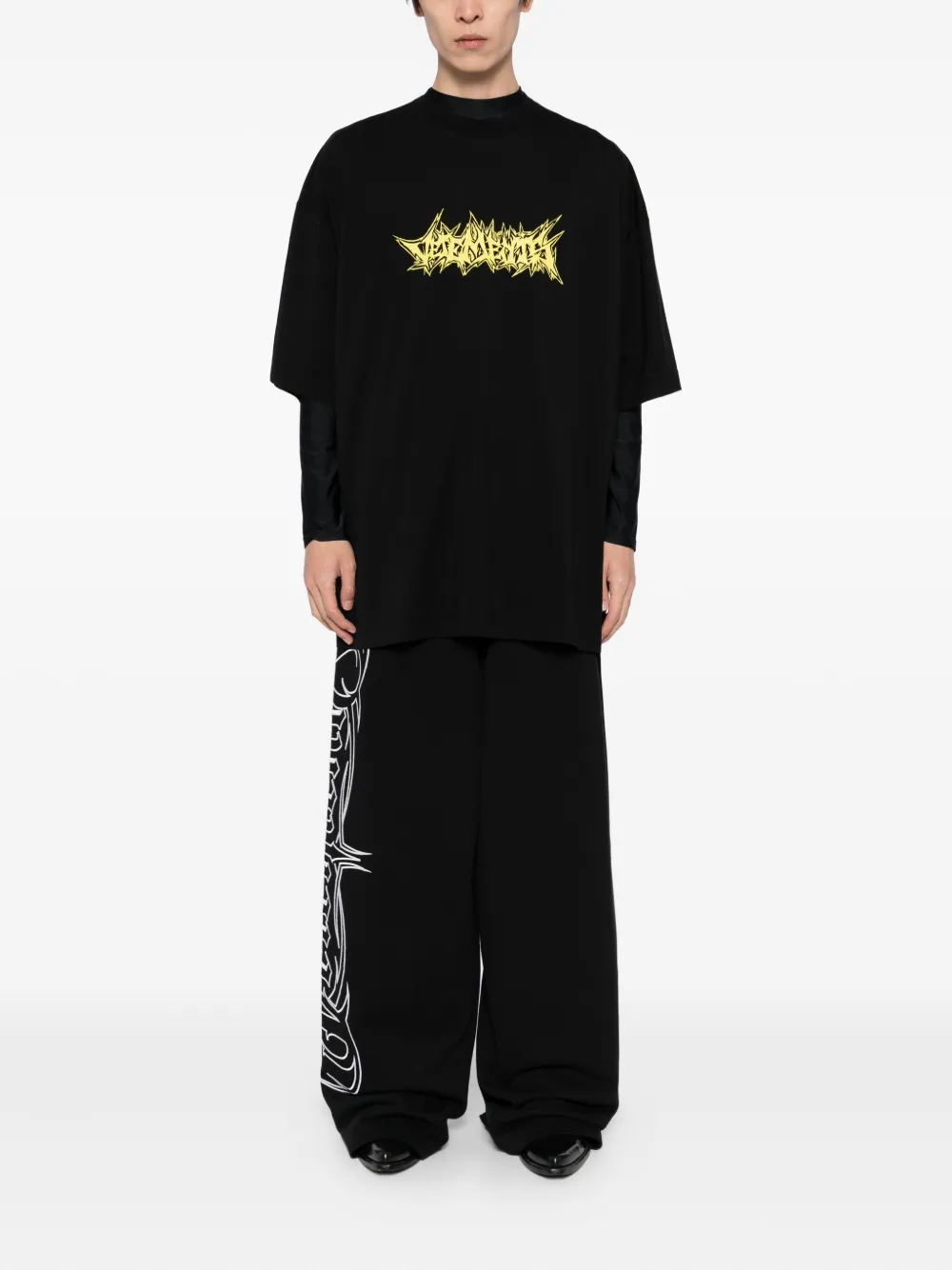 VETEMENTS T-shirt met logoprint Zwart
