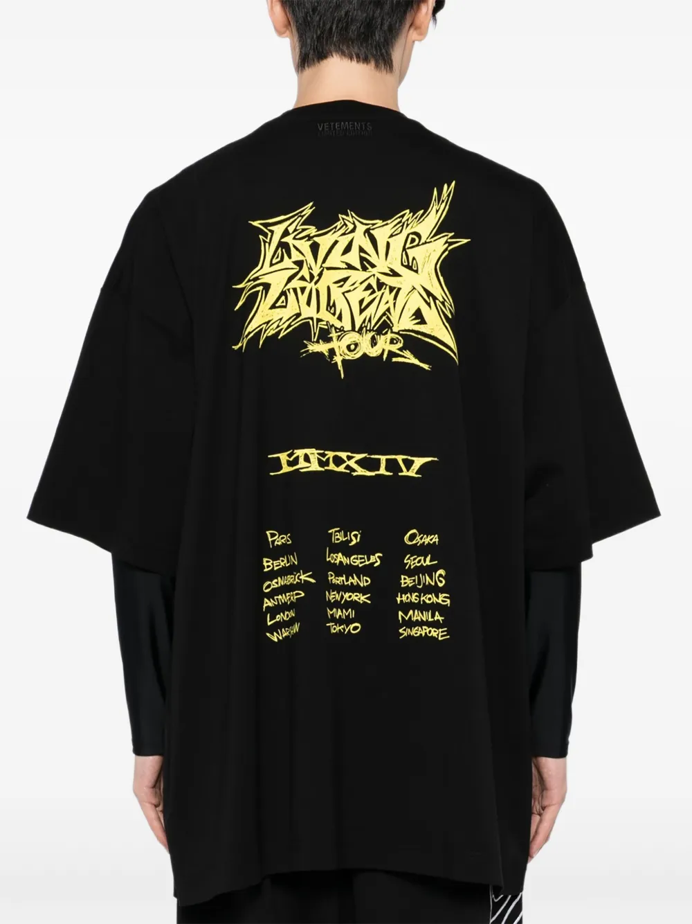 VETEMENTS T-shirt met logoprint Zwart