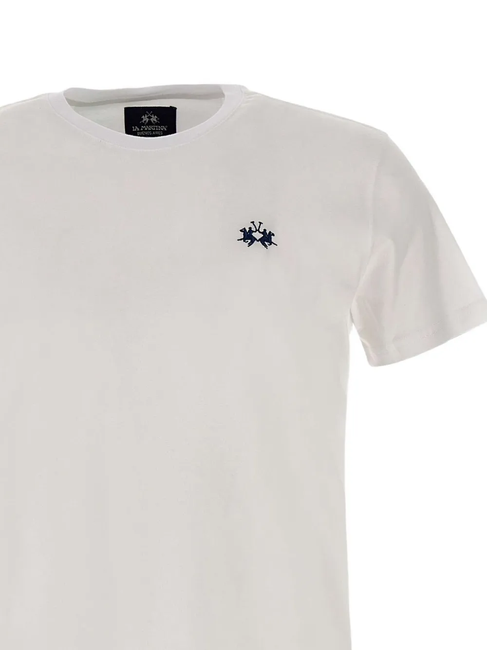 La Martina T-shirt met geborduurd logo Wit