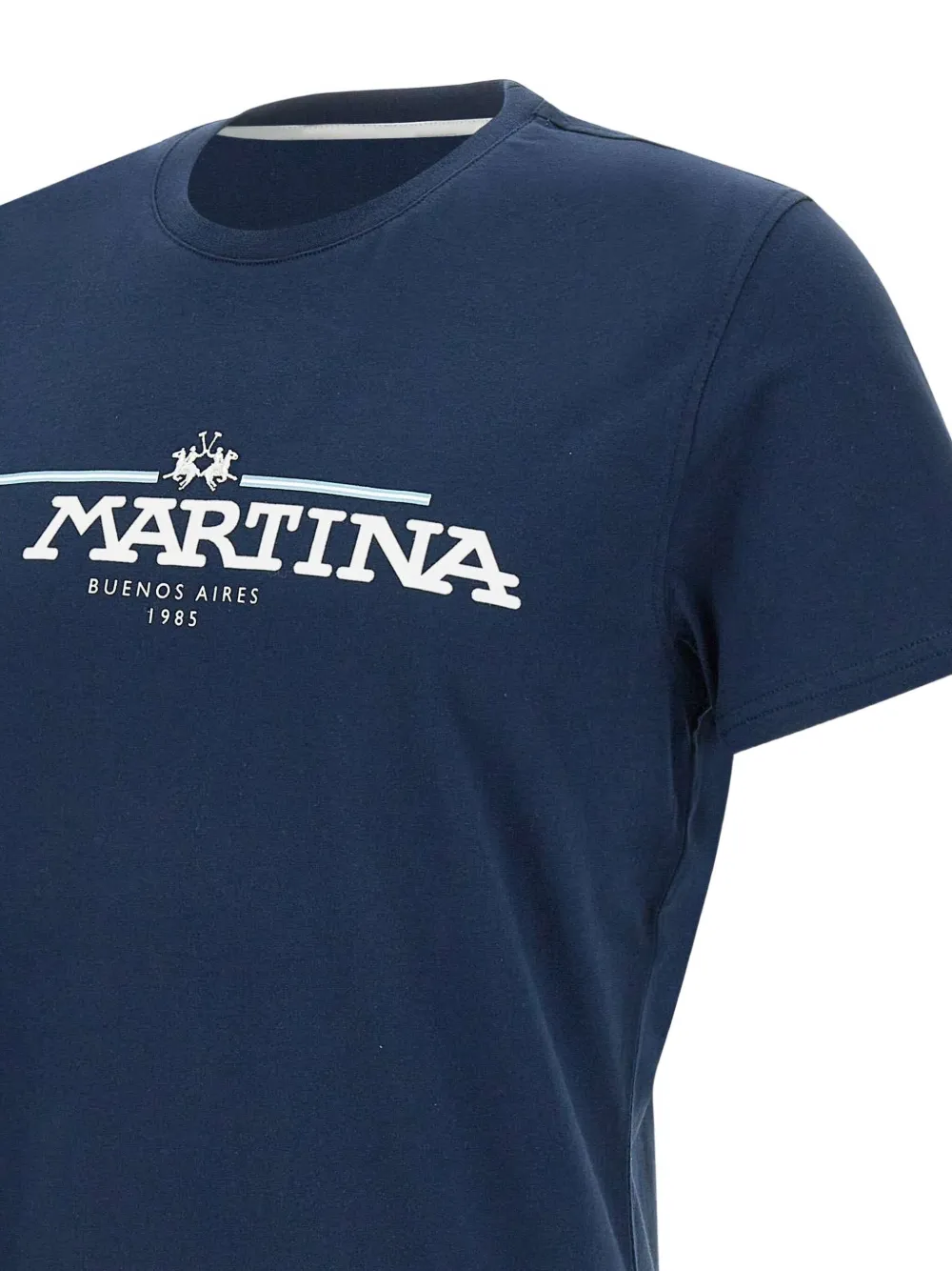 La Martina T-shirt met logoprint Blauw