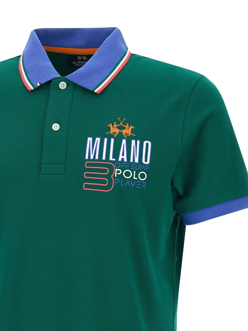 La Martina Poloshirt met borduurwerk Groen