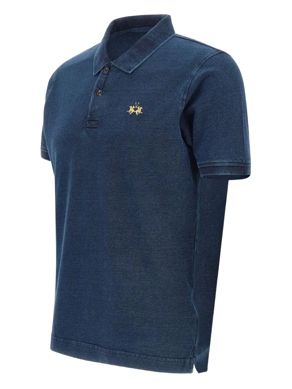 La Martina Katoenen poloshirt met geborduurd logo Blauw