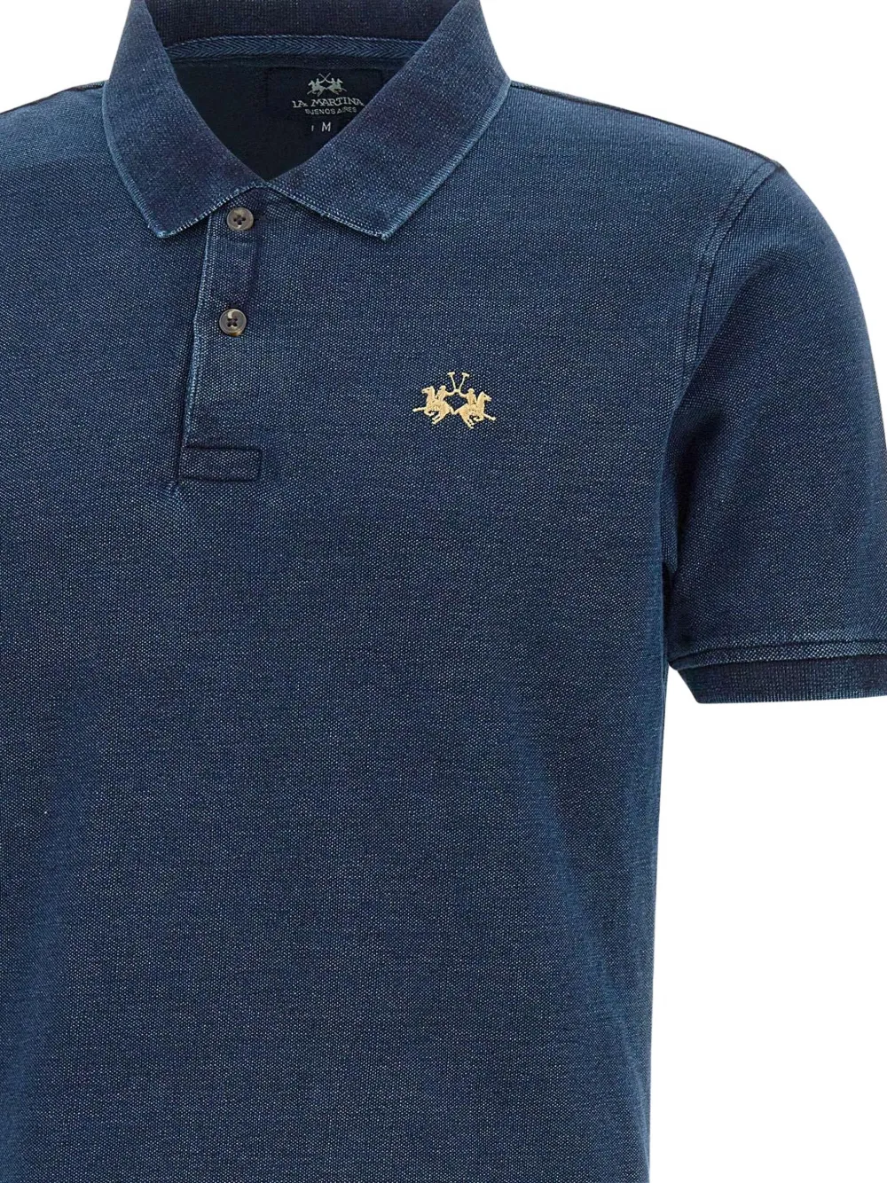 La Martina Katoenen poloshirt met geborduurd logo Blauw