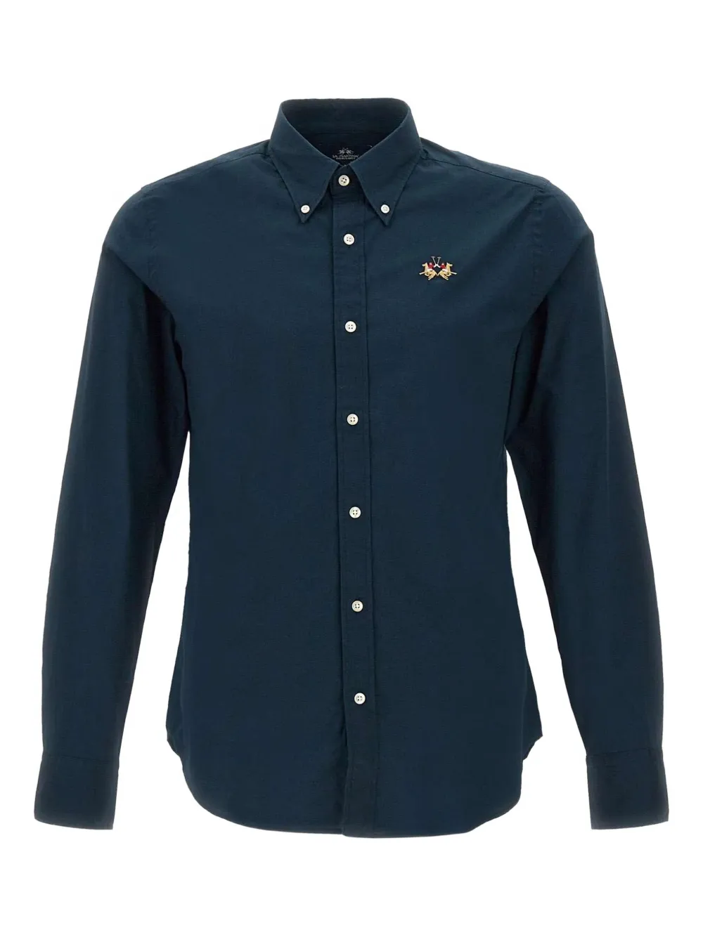 La Martina embroidered buttoned-cuff shirt | Blue | Image 1