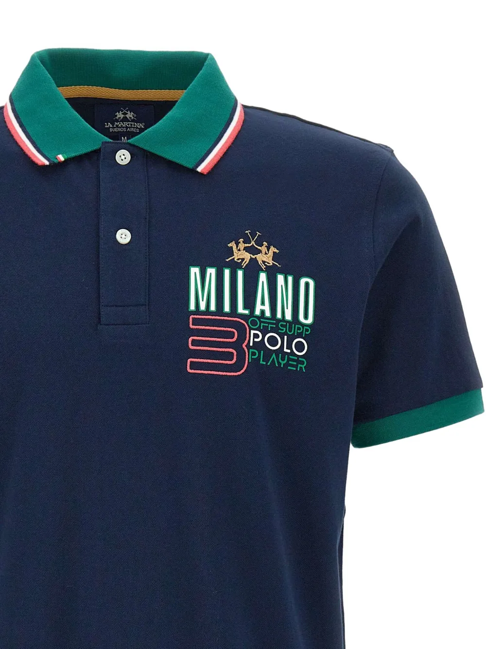 La Martina Poloshirt met borduurwerk Blauw