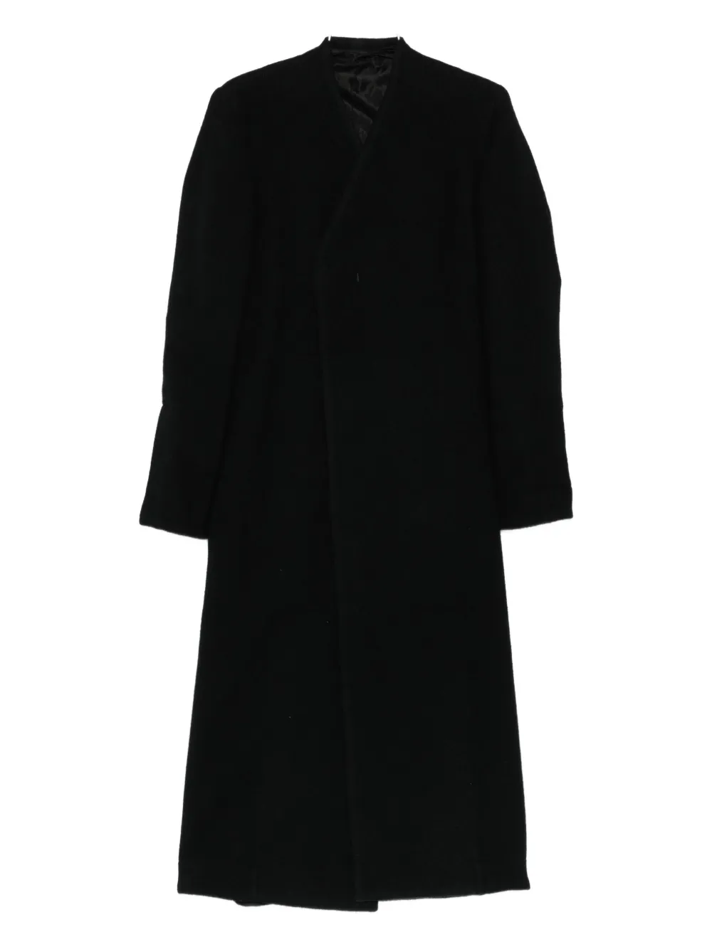 Rick Owens overlap-seam wool coat Zwart