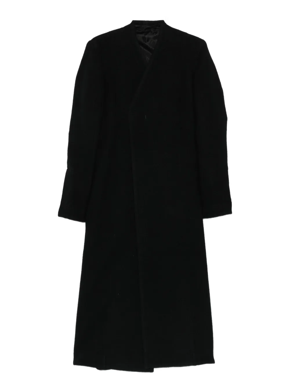 Rick Owens overlap-seam wool coat Zwart