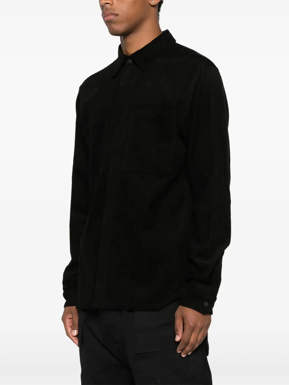 Rick Owens corduroy shirt Zwart