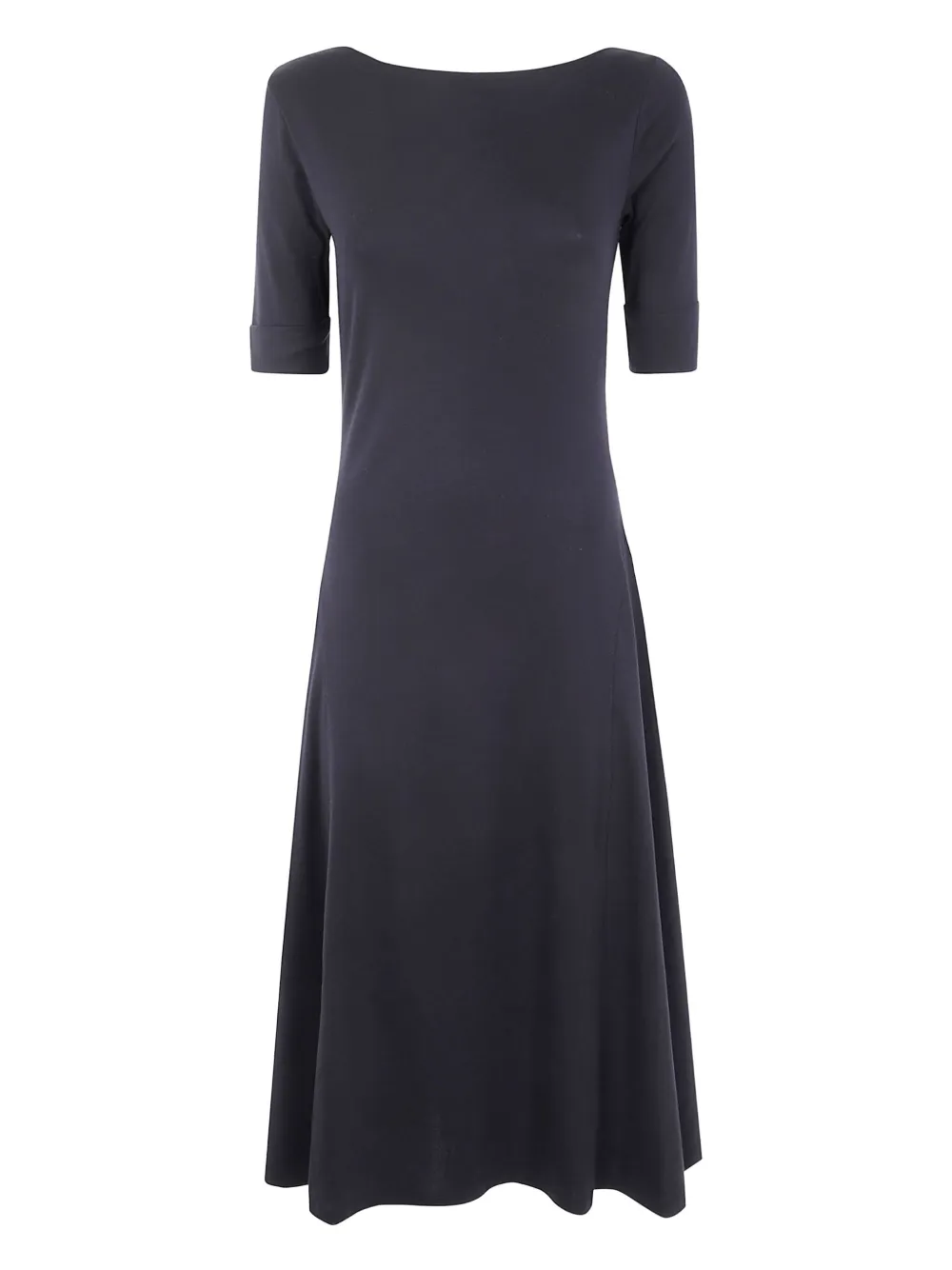 Lauren Ralph Lauren boat-neck short-sleeves midi dress Zwart