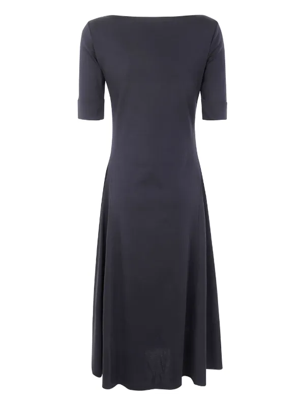 black dress with yellow shoes Black Maxi Dress Boat Neck main image 1