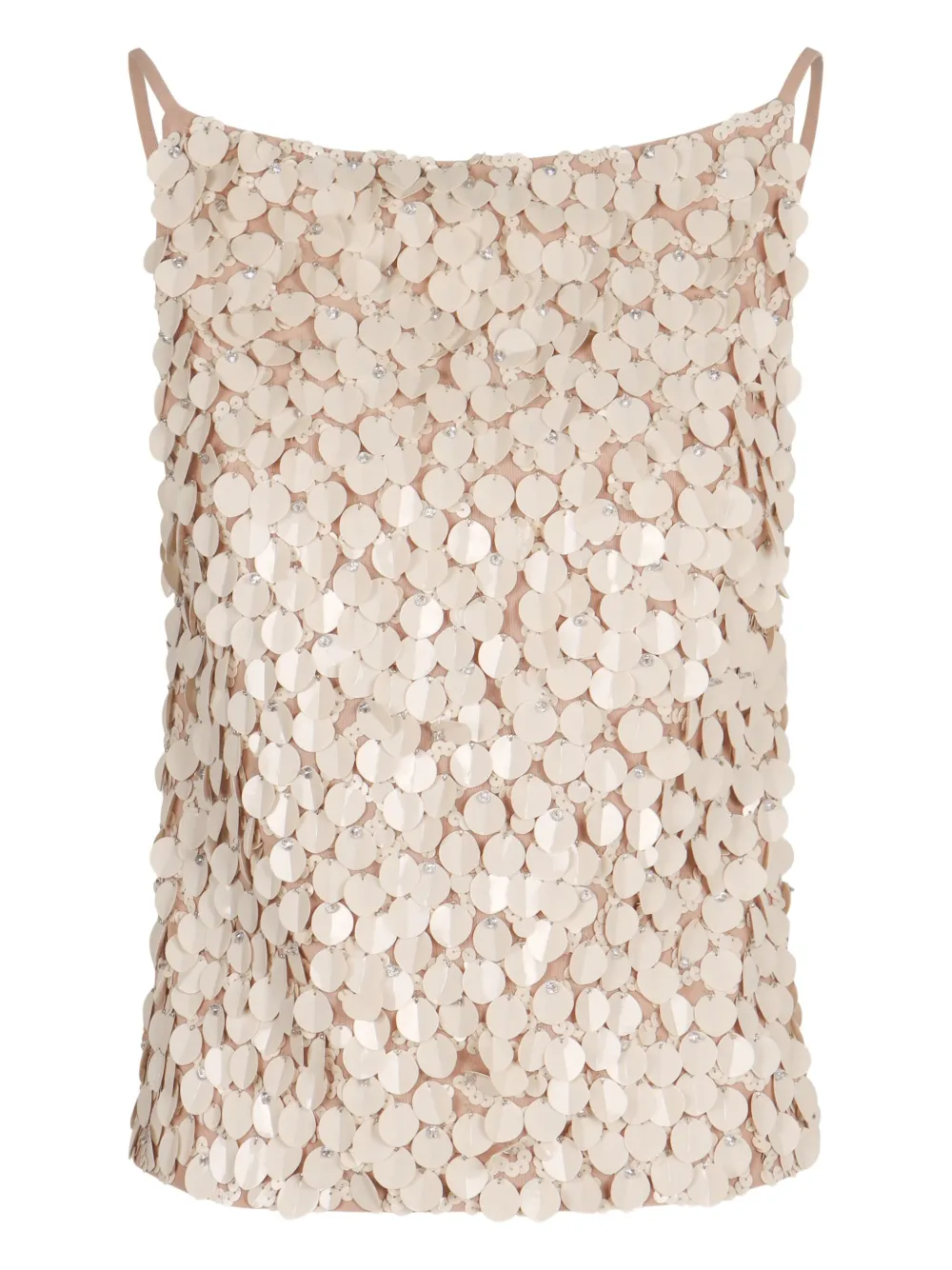 P.A.R.O.S.H. Top verfraaid met pailletten Beige