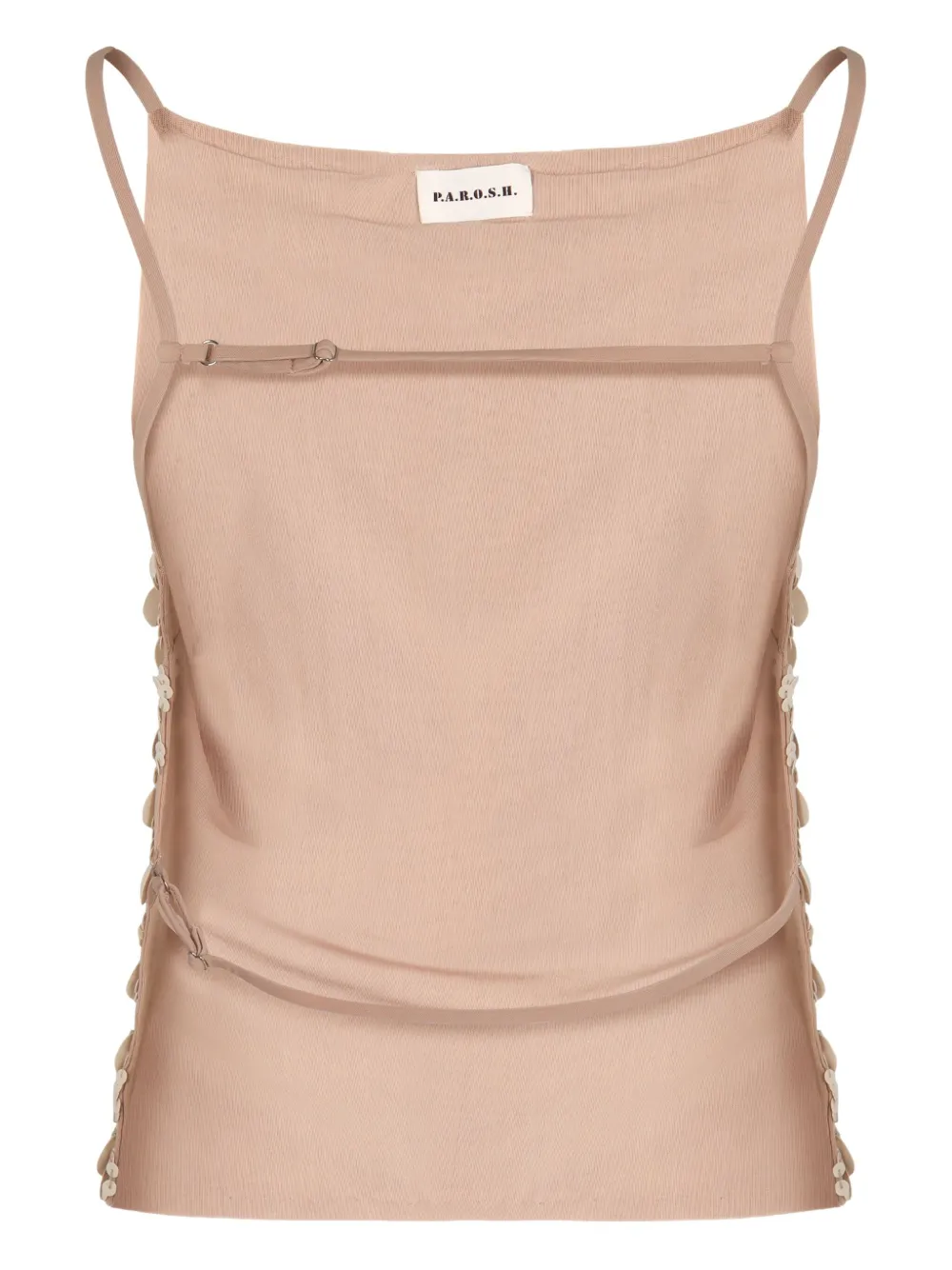 P.A.R.O.S.H. Top verfraaid met pailletten Beige