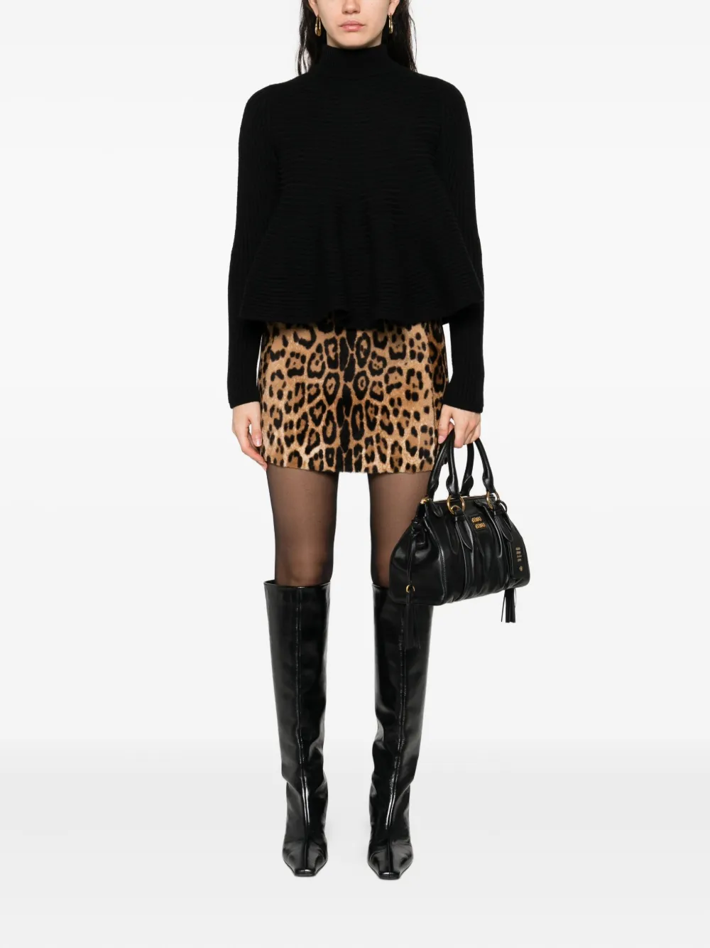 P.A.R.O.S.H. Rok met luipaardprint - Bruin