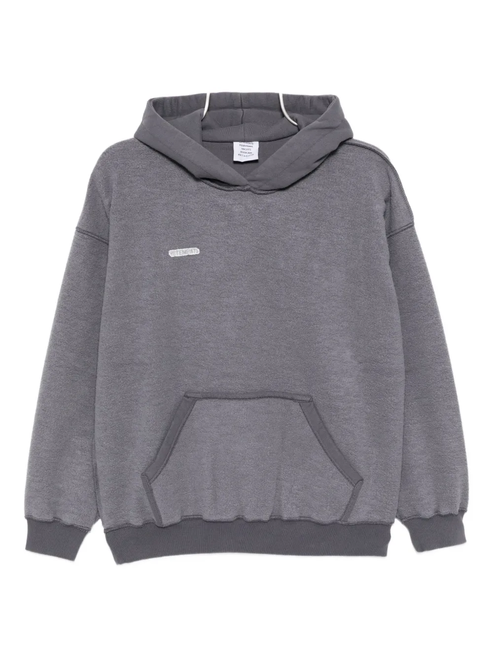 VETEMENTS Hoodie met geborduurd logo Grijs