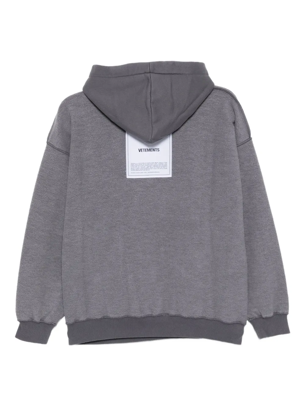 VETEMENTS Hoodie met geborduurd logo Grijs