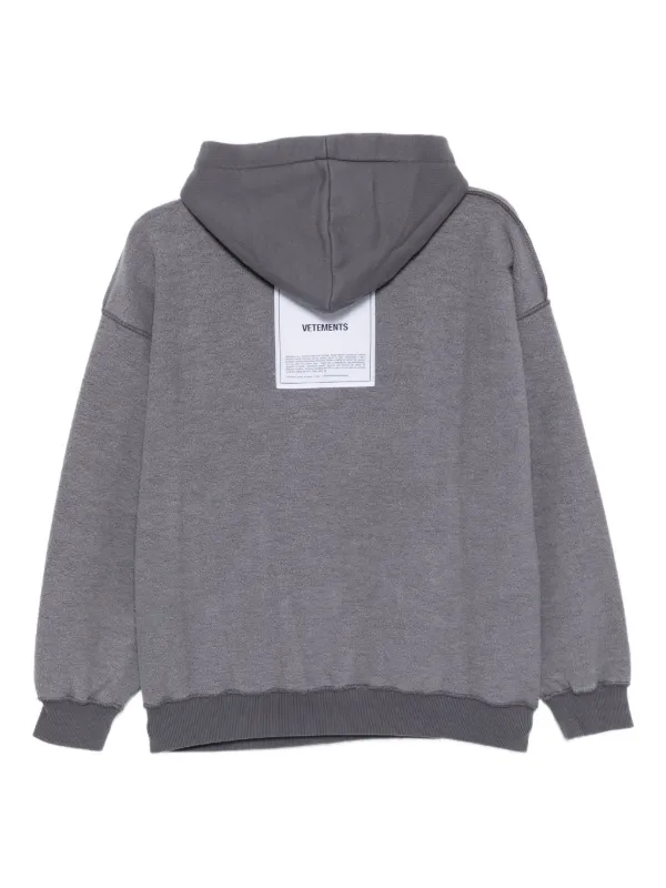 VETEMENTS グレーロゴパーカー