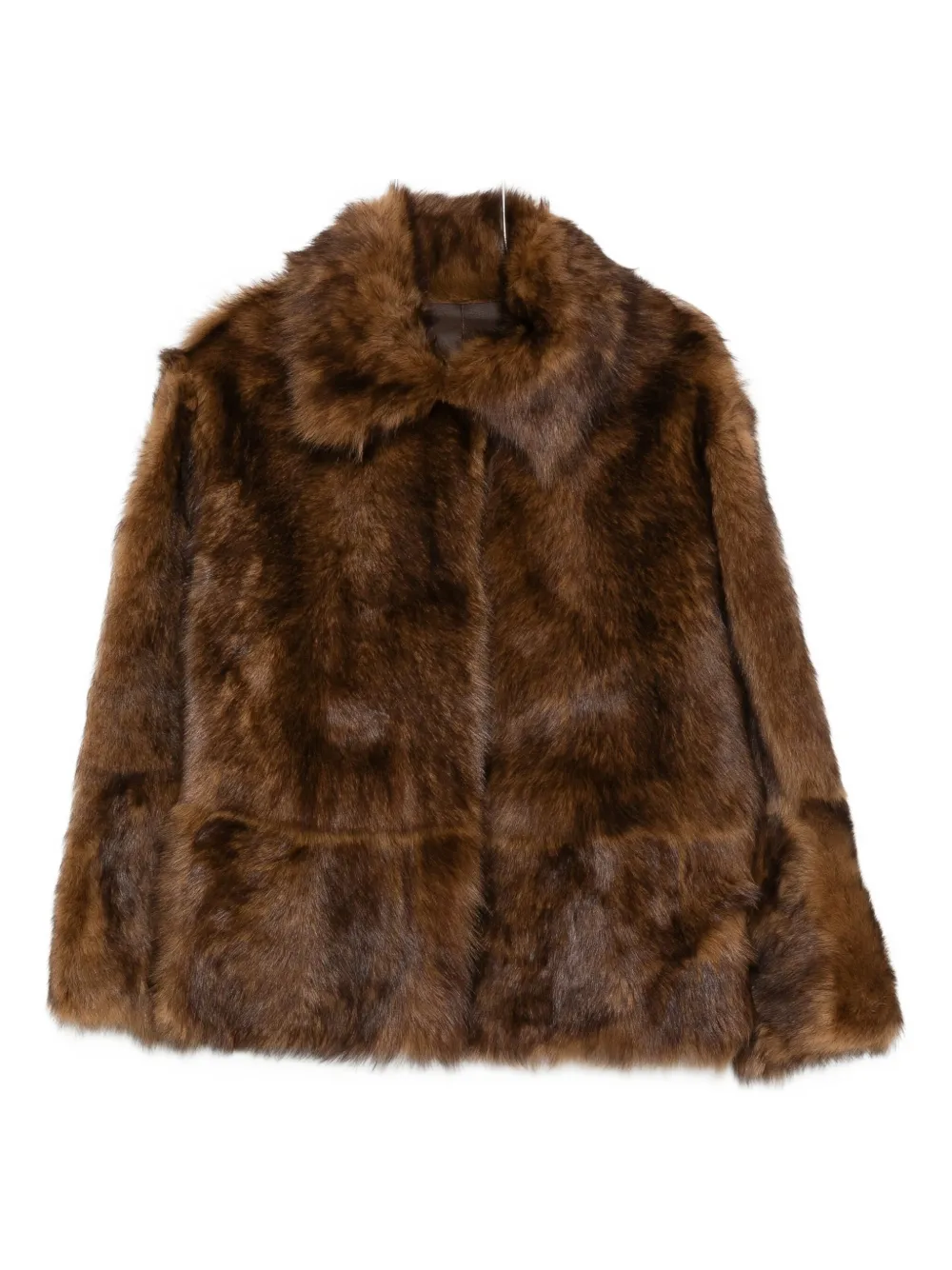 P.a.r.o.s.h Lamb-fur Long-sleeve Jacket In Brown