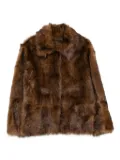 P.A.R.O.S.H. lamb-fur long-sleeve jacket - Brown