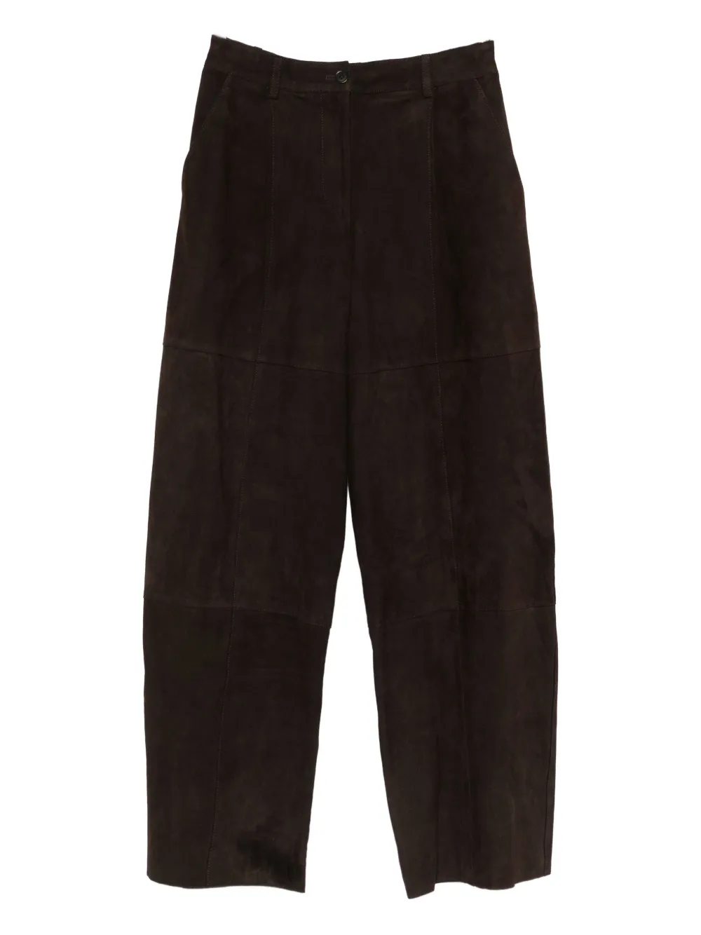 P.A.R.O.S.H. Broek van suède leer Bruin