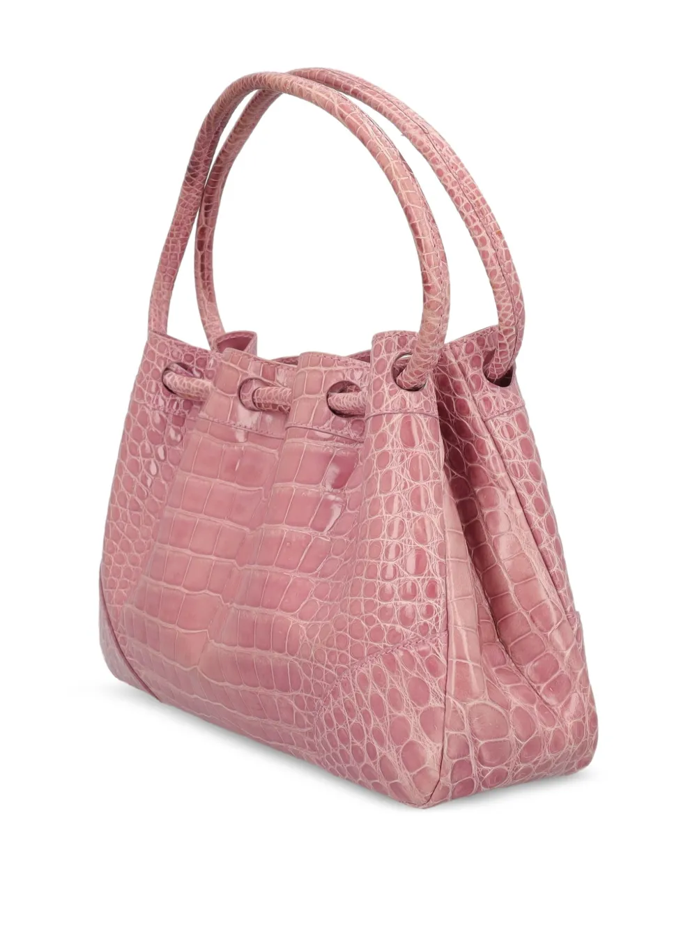 Vintage Pre-owned crocodile-embossed leather bucket bag | Image 2