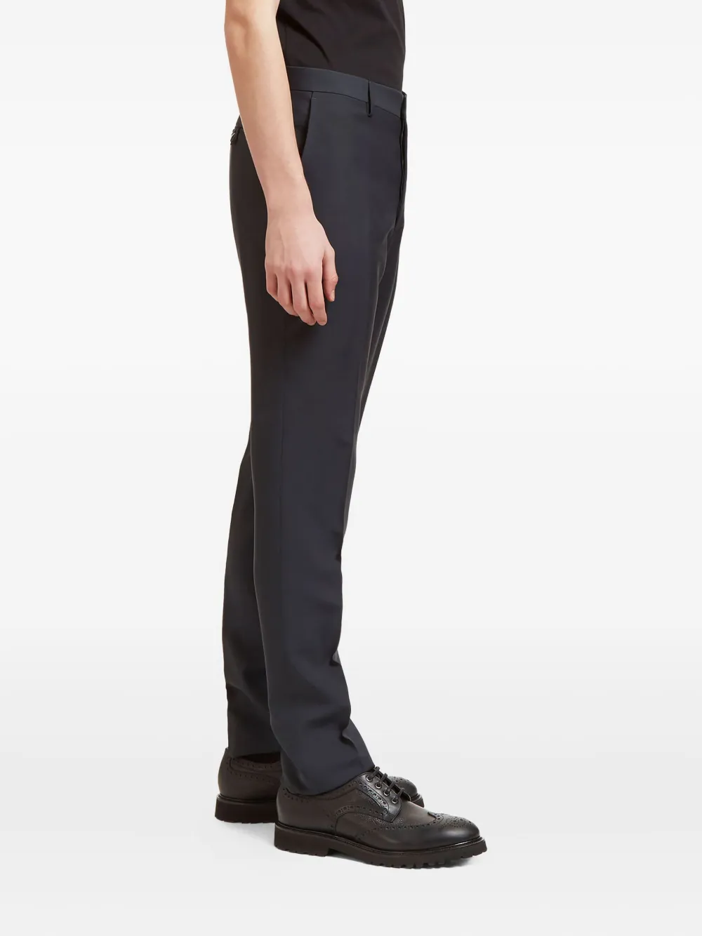 Aiezen Wool-blend Tailored Trousers In Gray
