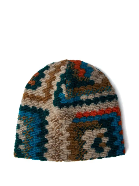 Engineered Garments crochet-knit patterned beanie
